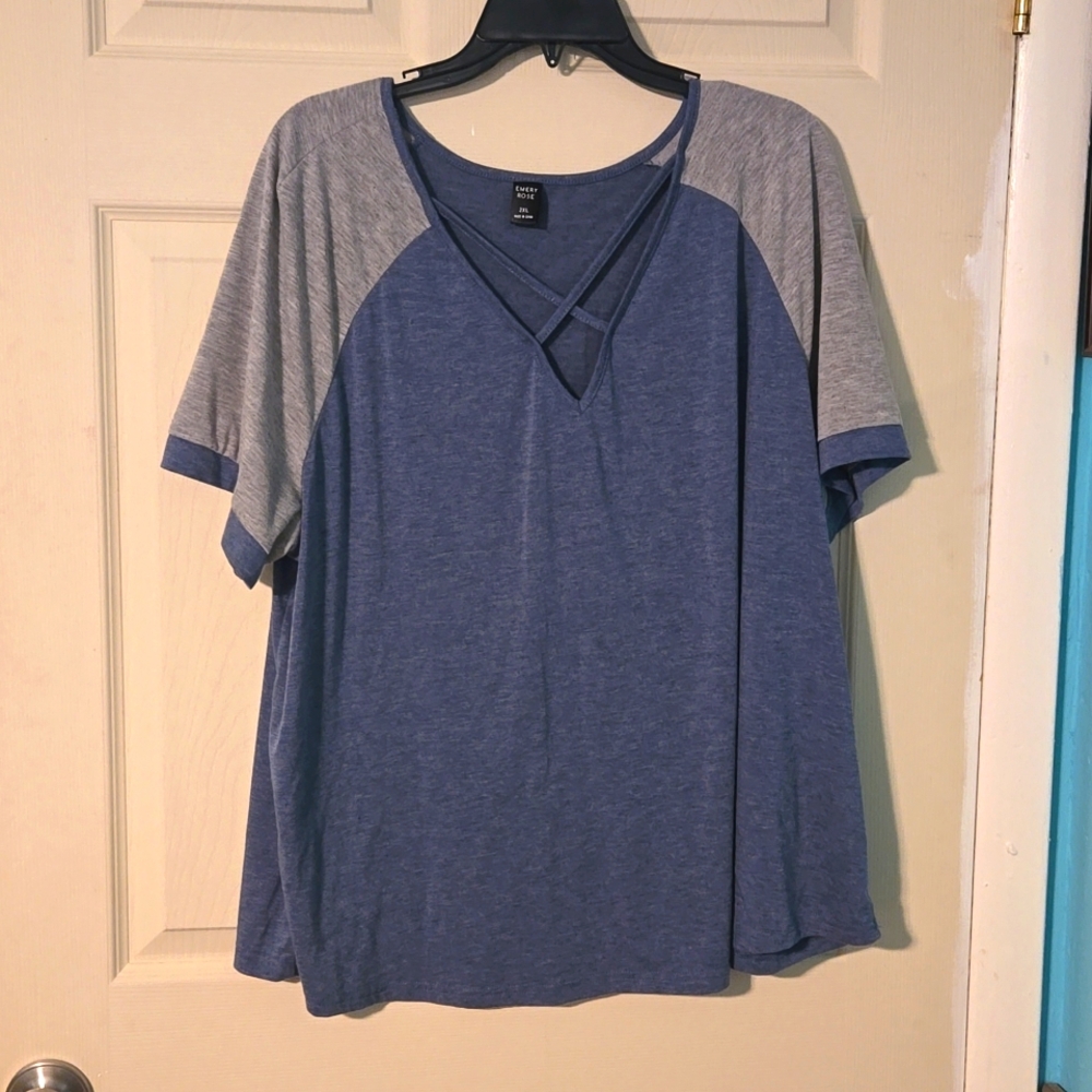 2X Emery Rose Vneck Tee